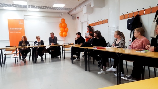 Student- och alumnpanelen under seminariet Mitt första jobb!