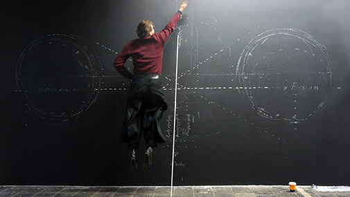 Science(is)Fiction(in-the)Making, 2013. Info: Live wall drawing, Kunst-Werke Köln, Cologne, Germany. Photo: Nikolaus Gansterer