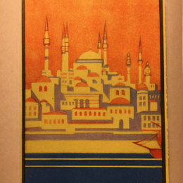 Färgbild av Einar Nerman i Elsa Lindberg-Dovlette, Främling: Boken om Konstantinopel (1929).