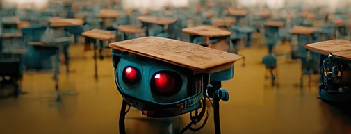 Robot in classroom. Photo: Mostphotos